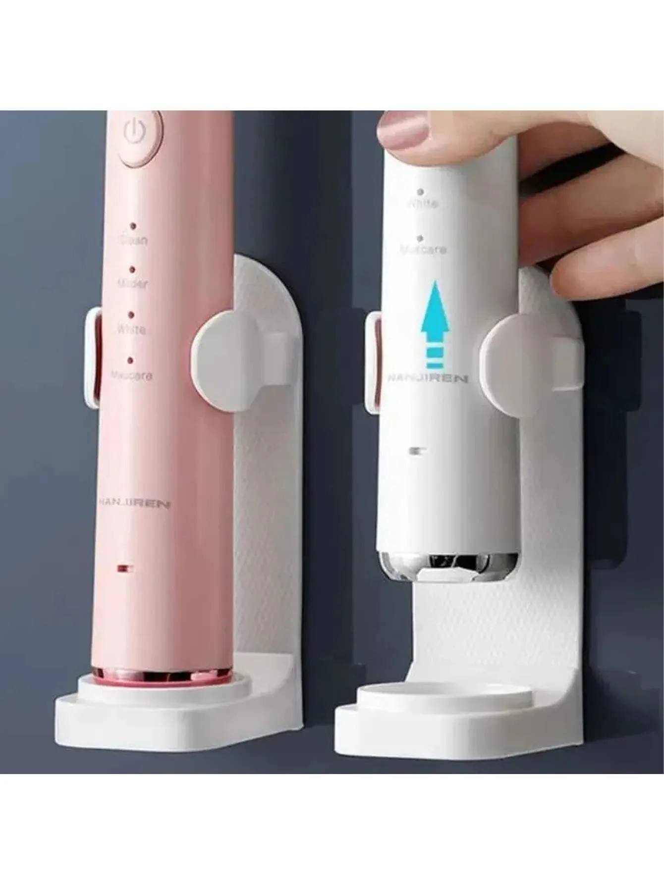 Punch-free Wall-mounted Electric Toothbrush Holder With Adjustable Size For Household Use - Toothbrush Head Holder Storage Rack