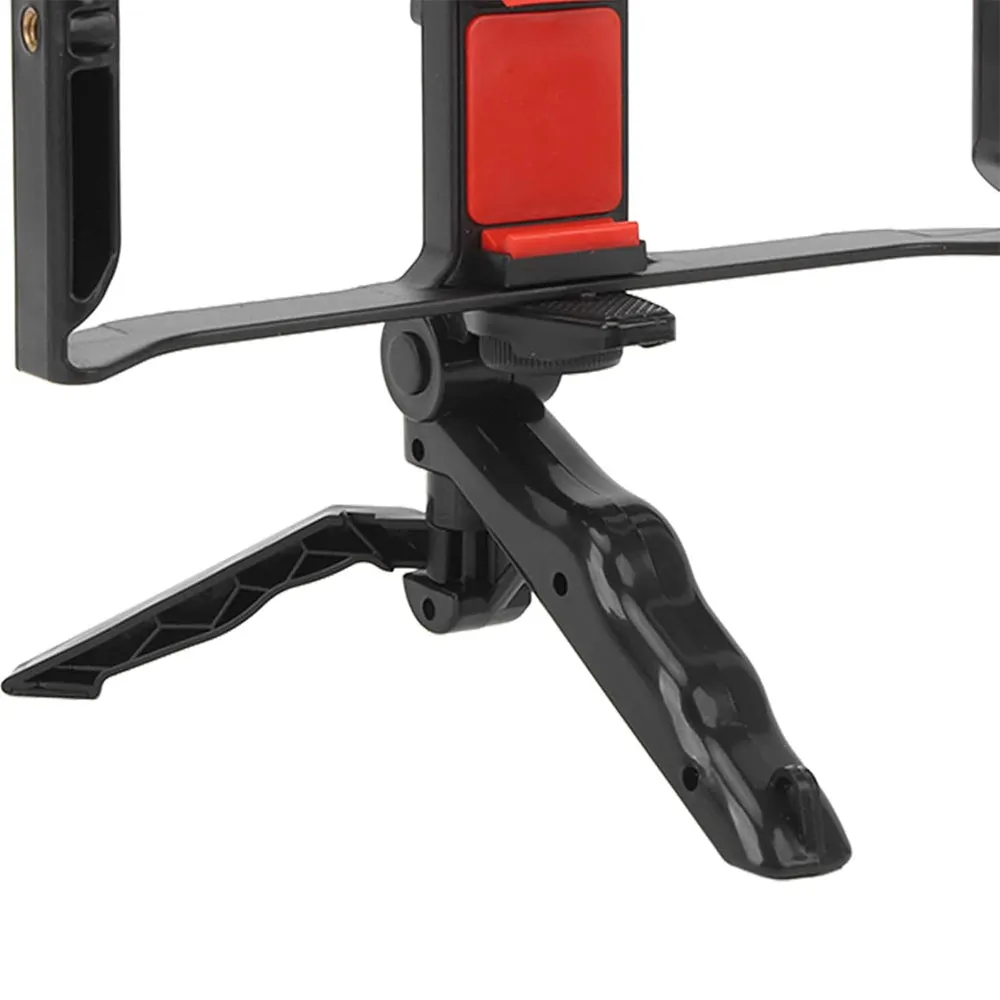 Pxel Smartphone Video Kit with Extendable Table Top Tripod, Mini Microphone, Adjustable Mini LED Light, Mobile Phone Cage, 1/4" Threading & 3 Cold Shoe Mount for Landscape and Portrait Vlogging | AA-VG4 | AA-VG3