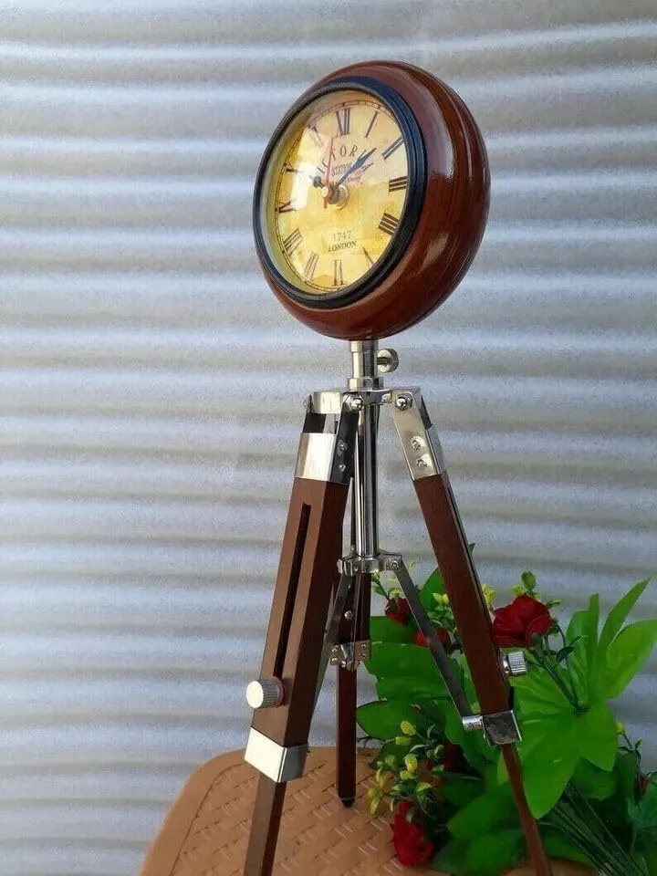 Quality Step Packers Stand Table Clock Beautiful New Model 18" Brown Grandfather Clock Wooden - Home Decorative Floor Standing Clock