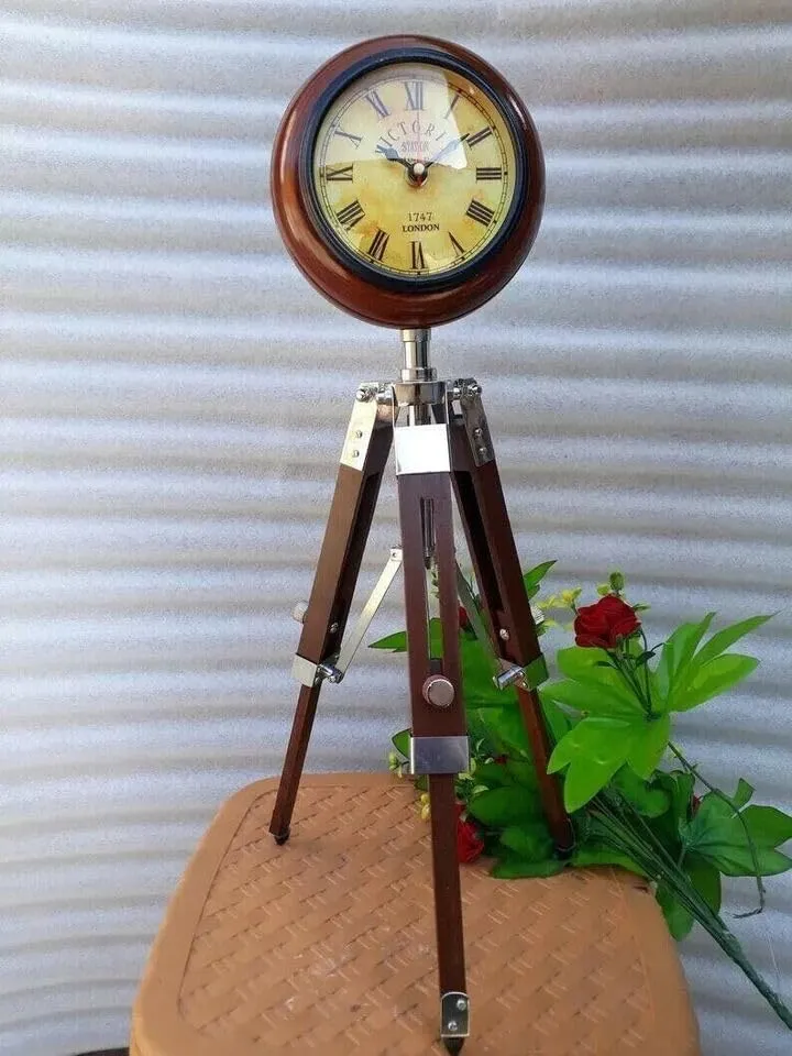 Quality Step Packers Stand Table Clock Beautiful New Model 18" Brown Grandfather Clock Wooden - Home Decorative Floor Standing Clock