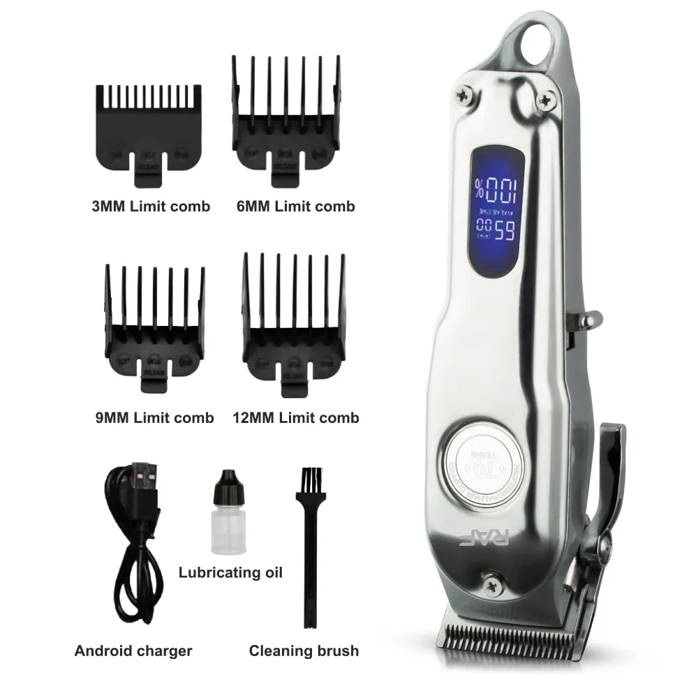 RAF Professional Electric Hair Clipper | High Power Machine | length Adjustment | Stainless Steel Blade