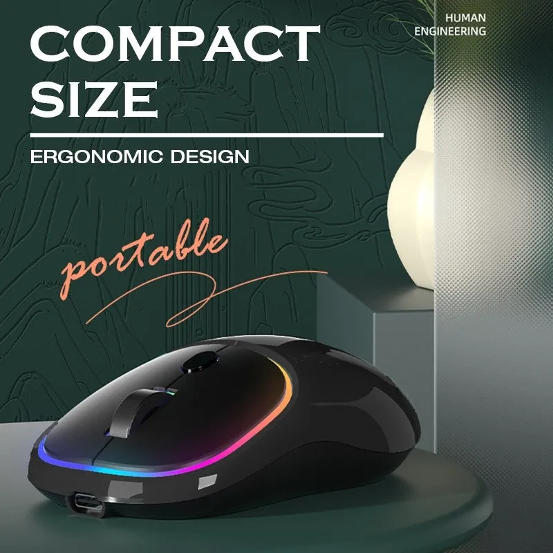 Rechargeable Wireless Mouse with Ergonomic Stressless Gripping