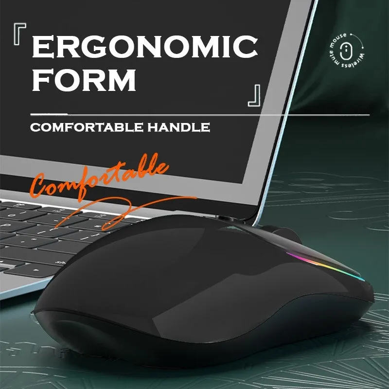 Rechargeable Wireless Mouse with Ergonomic Stressless Gripping