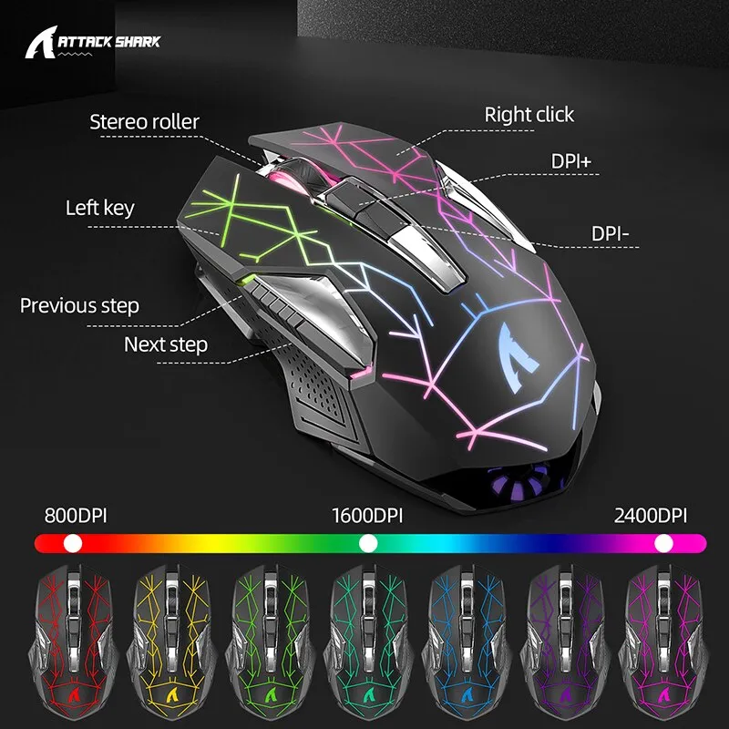 RGB LED Keyboard Wireless 2.4g Metal Panel Gaming Keyboard and Mouse 2400dpi Type-c Rechargeable Keyboards Gamer Accessories