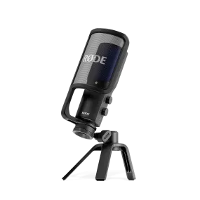 Rode USB   condenser microphone featuring an ultra low noise, high gain Revolution Preamp™