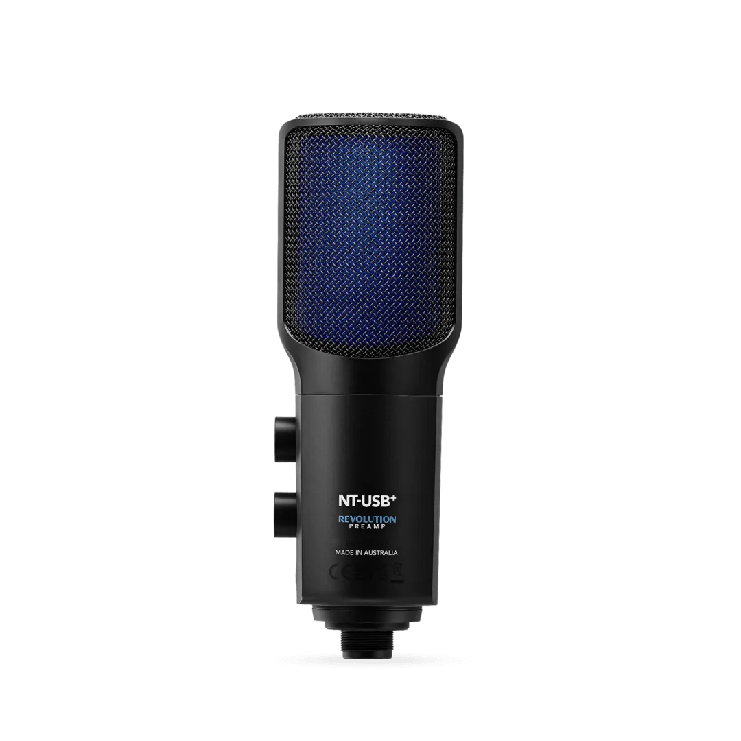 Rode USB   condenser microphone featuring an ultra low noise, high gain Revolution Preamp™