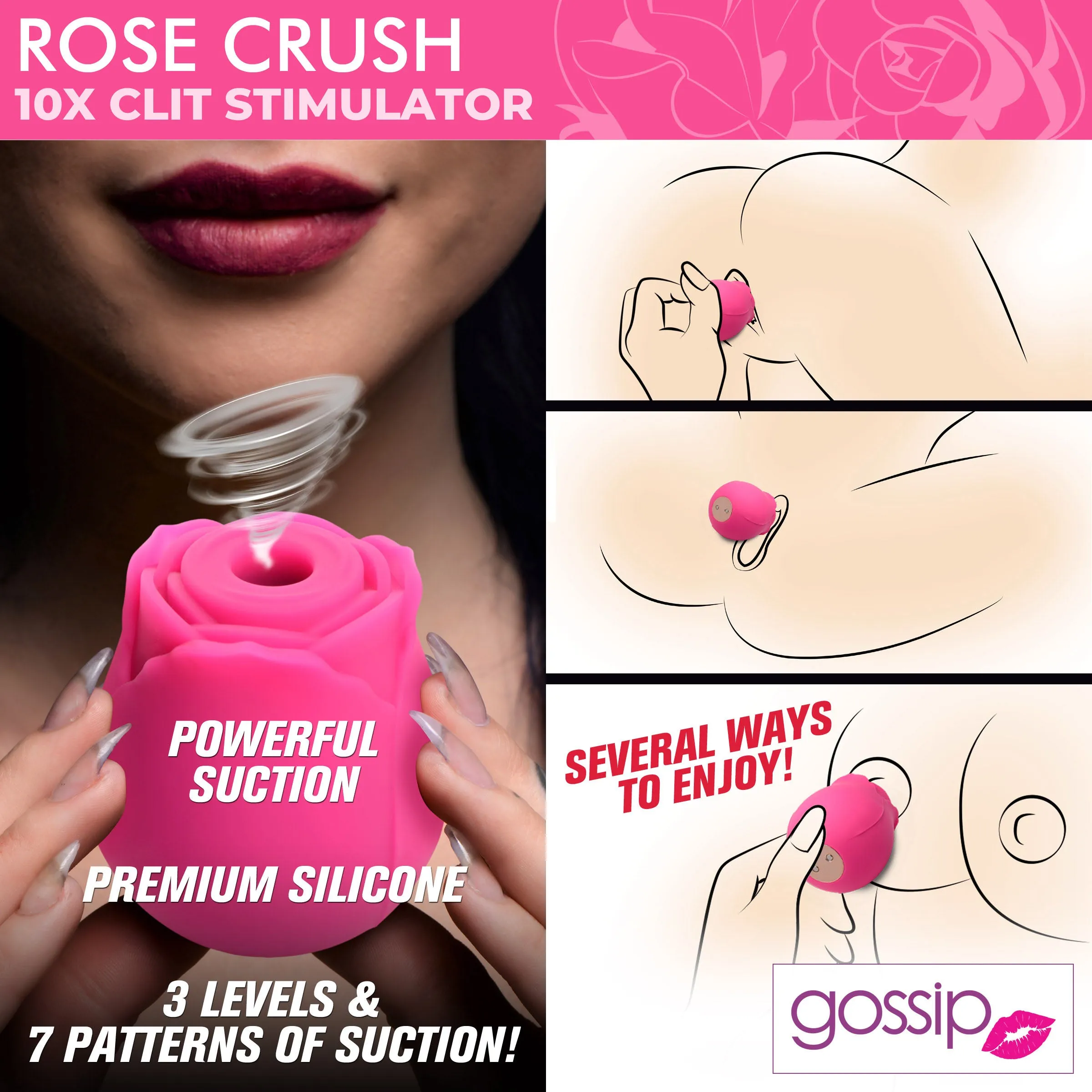 Rose Crush Silicone Clitoral Stimulator