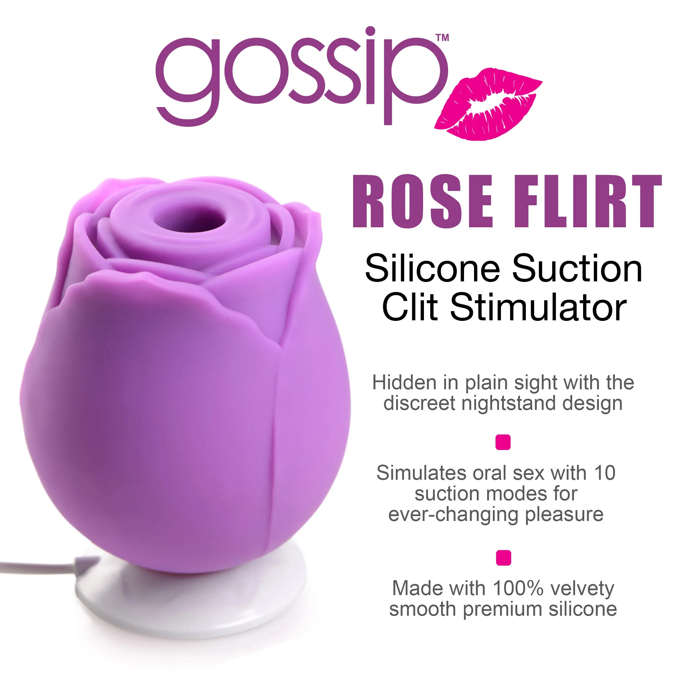 Rose Flirt Silicone Clitoral Stimulator