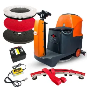 RT70  Ride-On Floor Scrubber Machine, Lithium Battery, 22" Cleaning Path, 48000 Sqft/h Working Efficiency