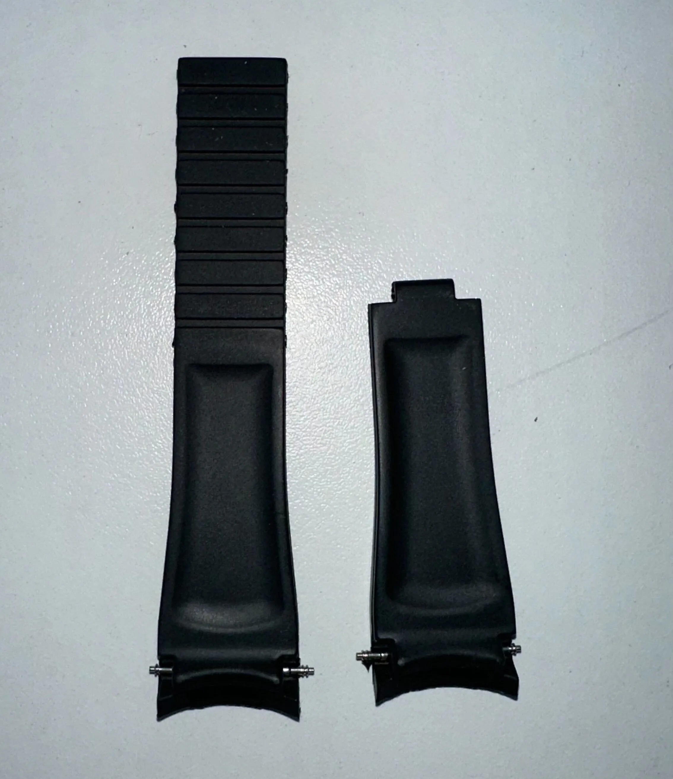 Rubber Watch Strap Color Black, 20mm Watch Band