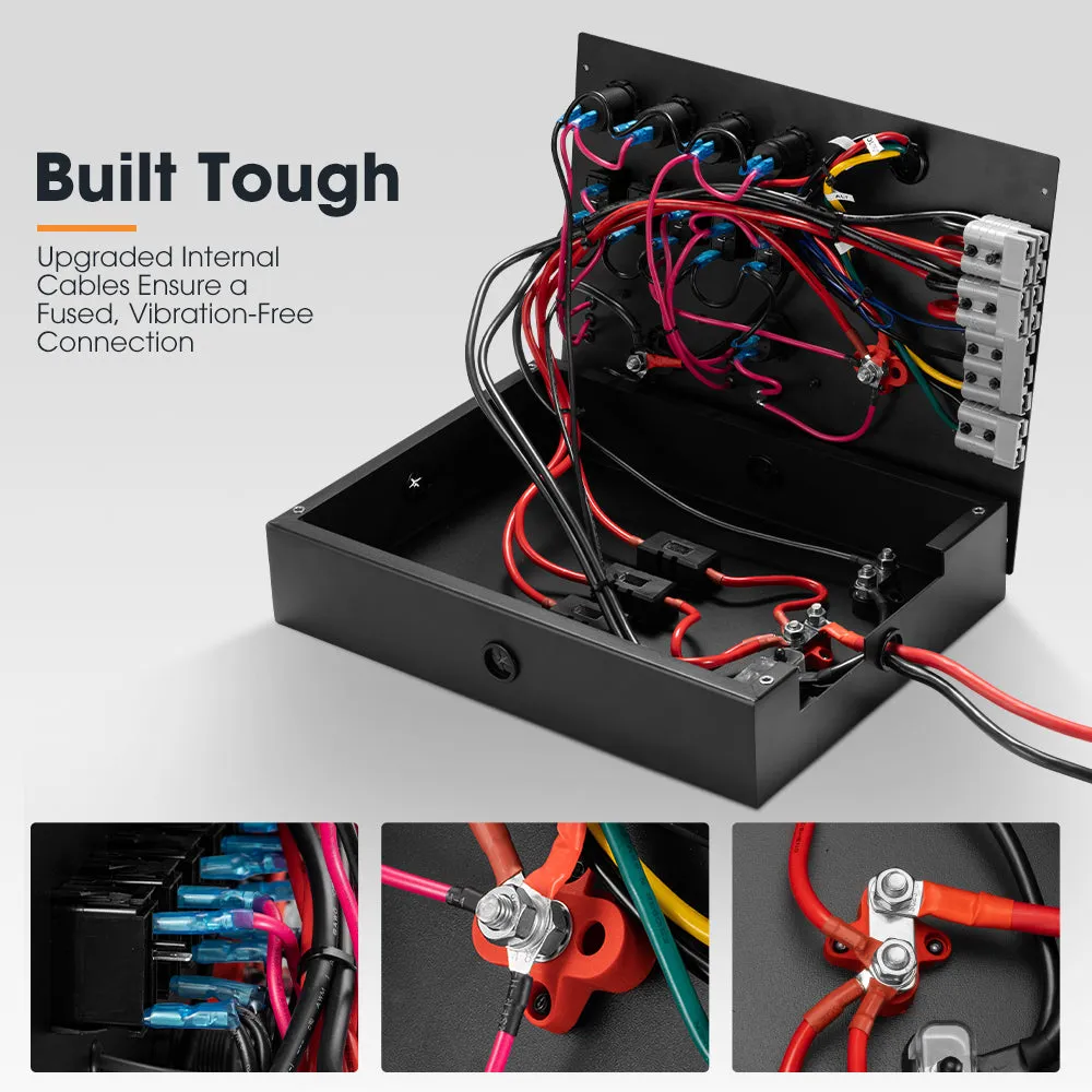 San Hima 12V Control Box 25A DCDC Charger with Fuse 4 USB port Car Boat 4WD