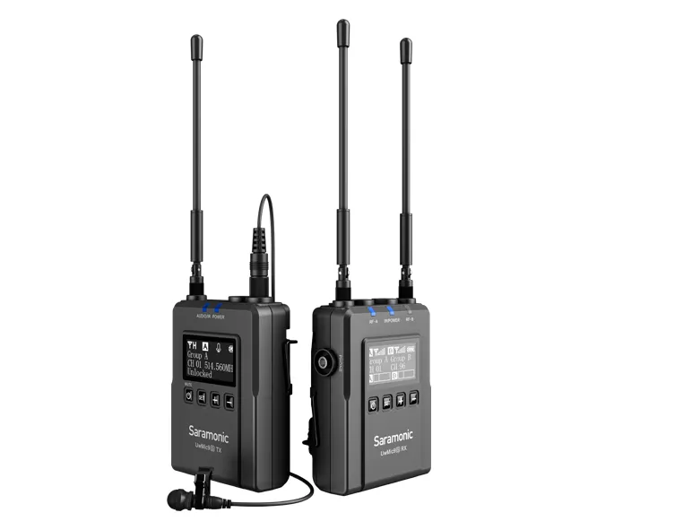 Saramonic UWMIC9S TX9   RX9 Single Transmitter and Receiver Camera Mount UHF Wireless Microphone System with USB Type-C Port, Noise Cancelling and Mono / Stereo Mode Switch for Videography and Broadcasting