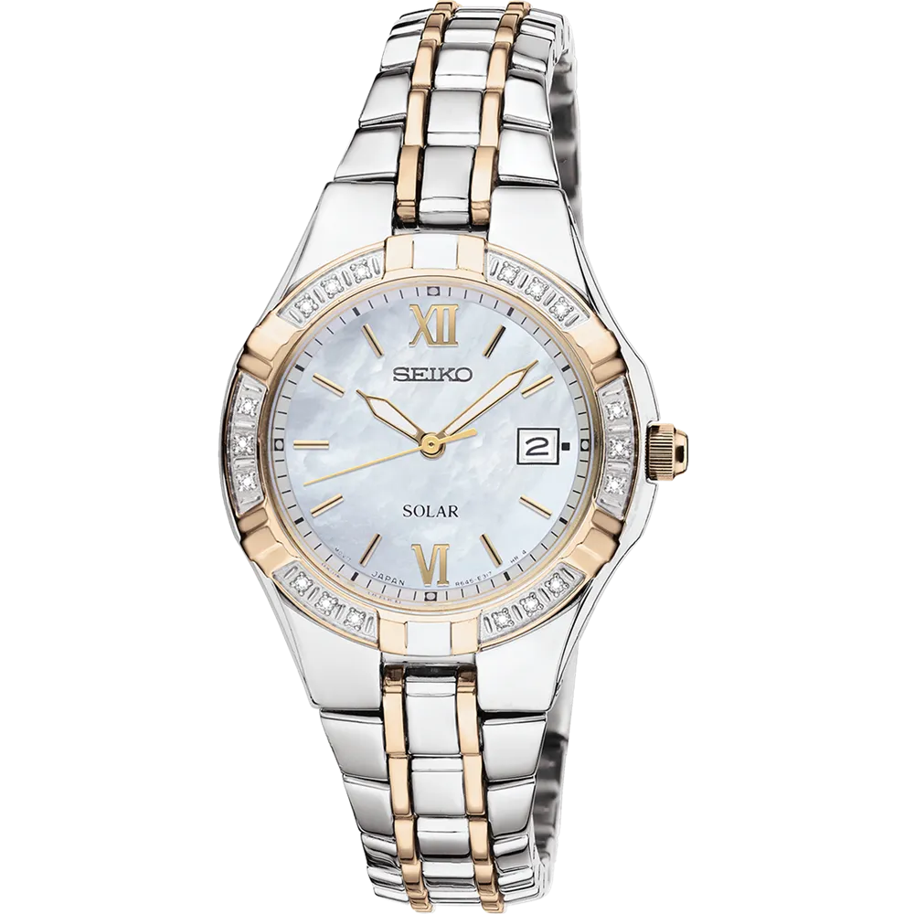 Seiko Diamonds SUT068 Mother-of-pearl Dial 5 ATM Water Resistant Solar 27.0mm Women's Watch