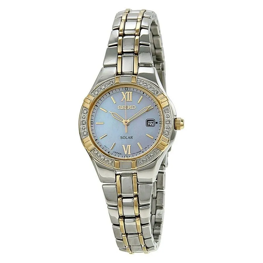 Seiko Diamonds SUT068 Mother-of-pearl Dial 5 ATM Water Resistant Solar 27.0mm Women's Watch