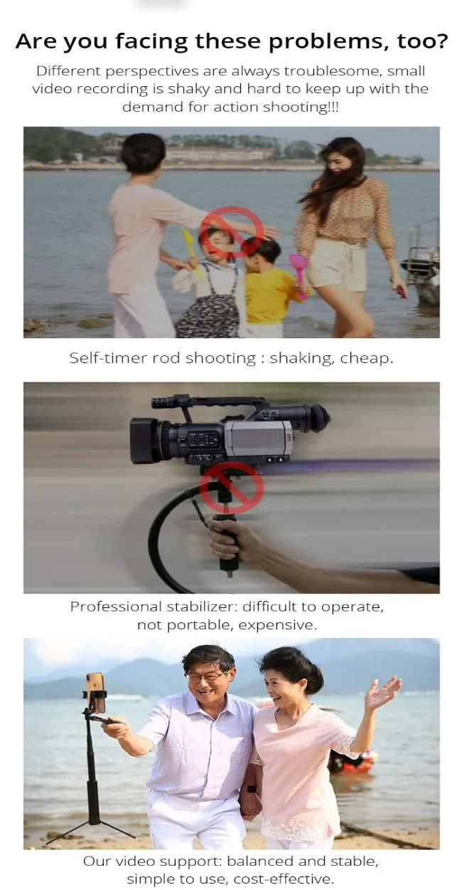 Selfie Stick Video Stabilizer for Mobile Phone