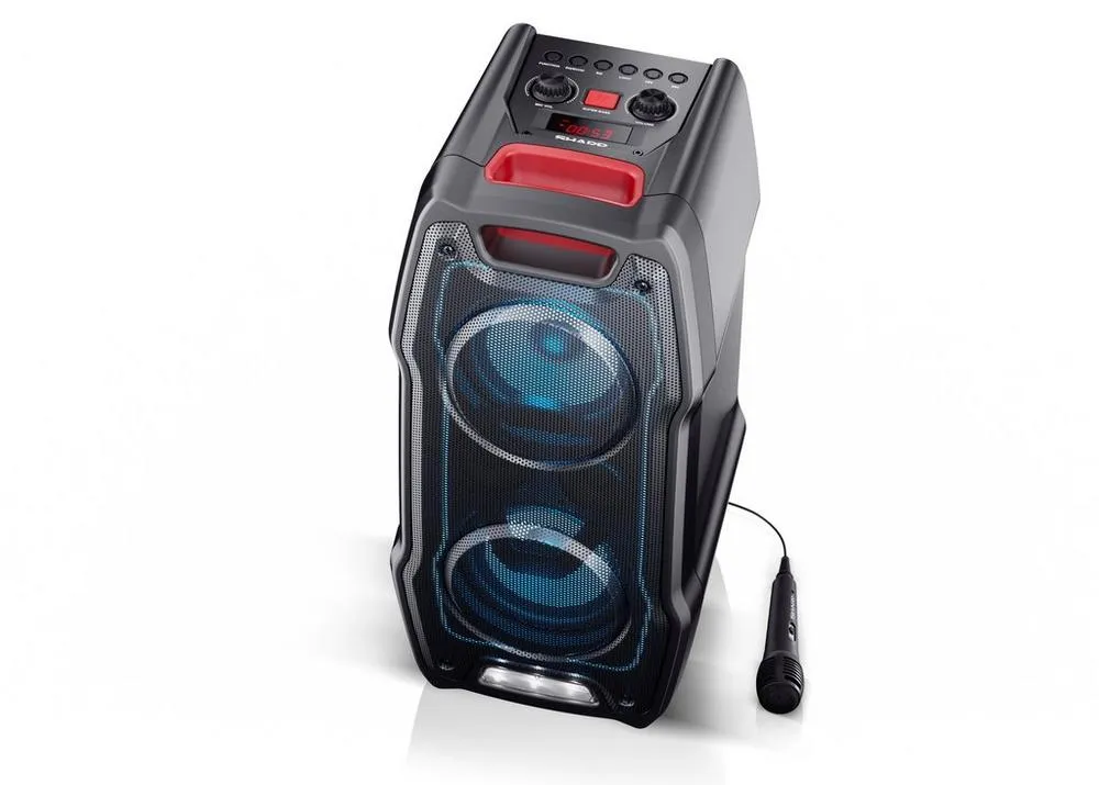 Sharp PS929 180W High Power Portable Party Speaker Hi-Fi System, Flashing Disco Lights & Strobe, TWS, Bluetooth, USB