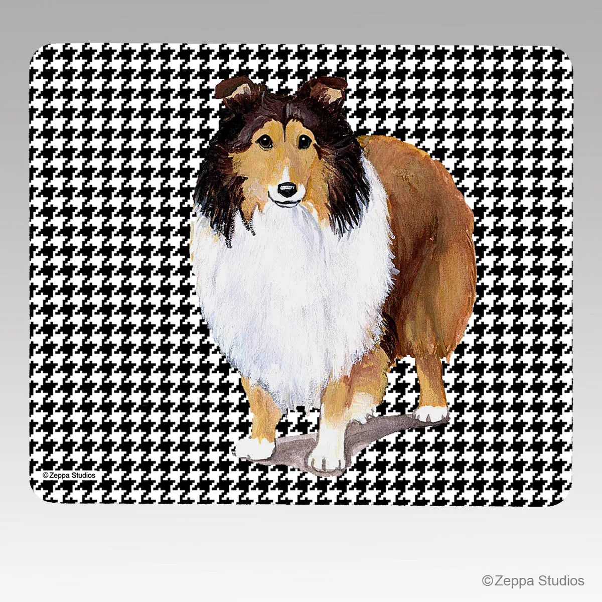 Shetland Sheepdog Houndstooth Mouse Pad