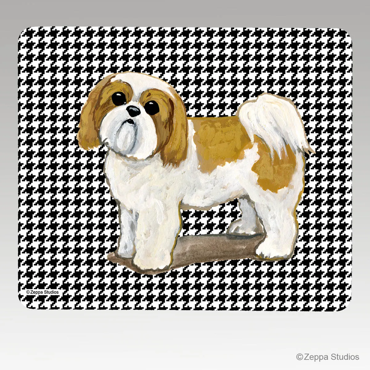 Shih Tzu Houndstooth Mouse Pad