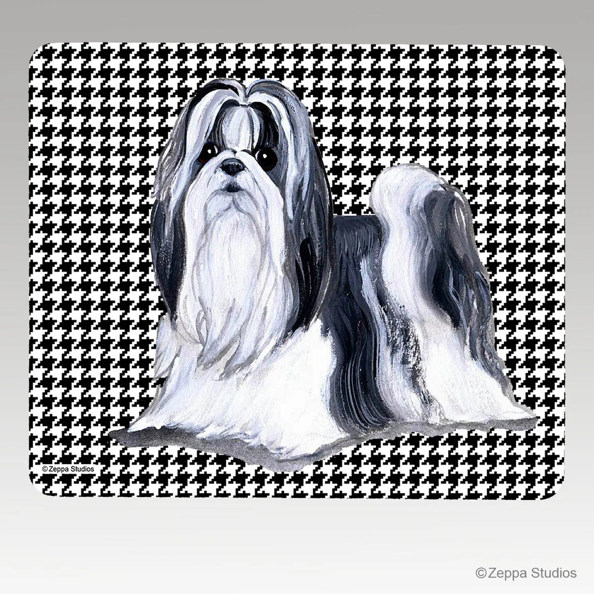 Shih Tzu Houndstooth Mouse Pad