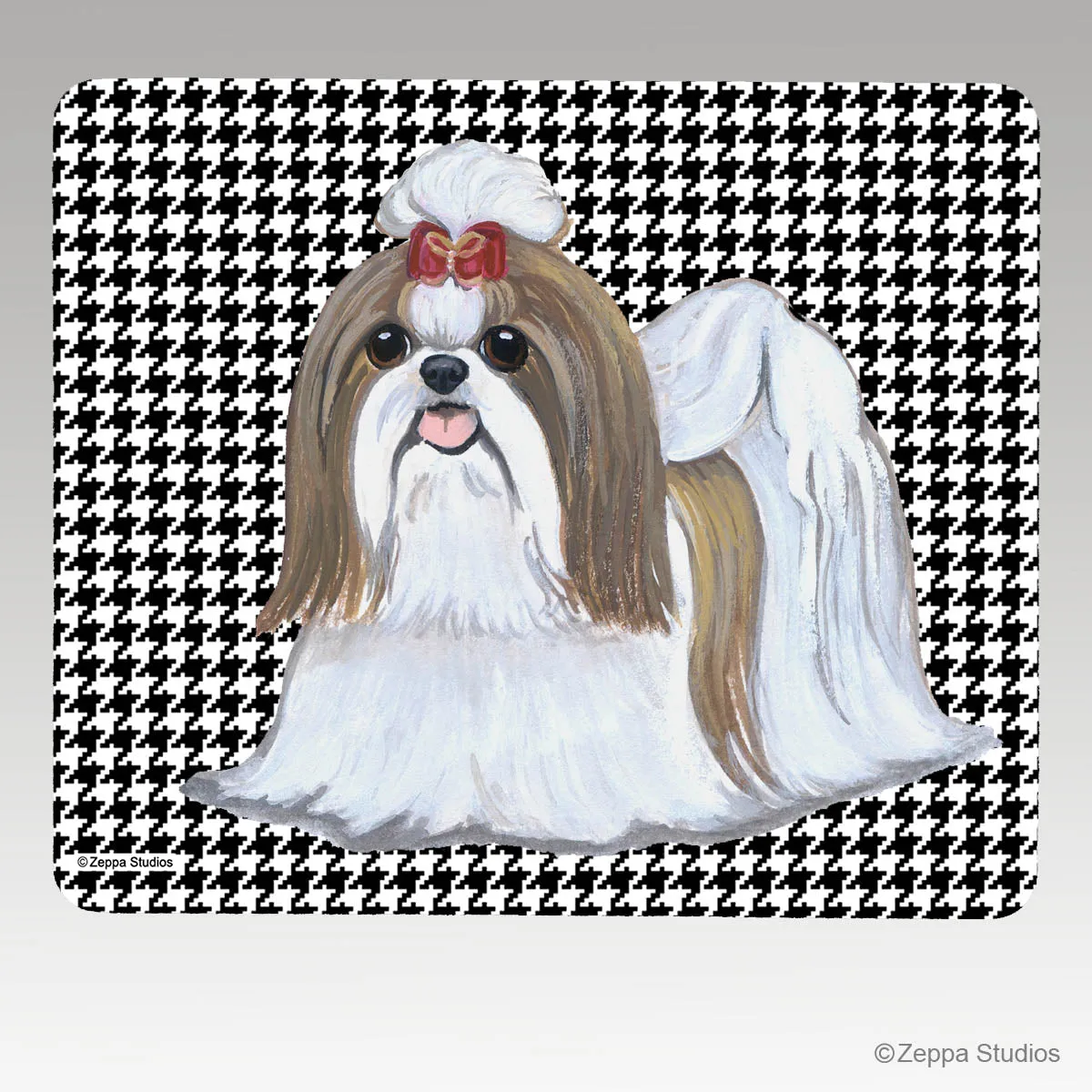 Shih Tzu Houndstooth Mouse Pad