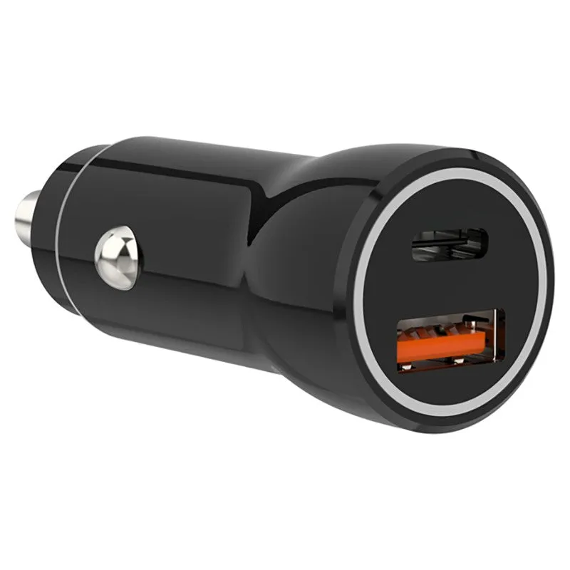 Sinox 12V USB A & USB C Car Charger - Black | 052375