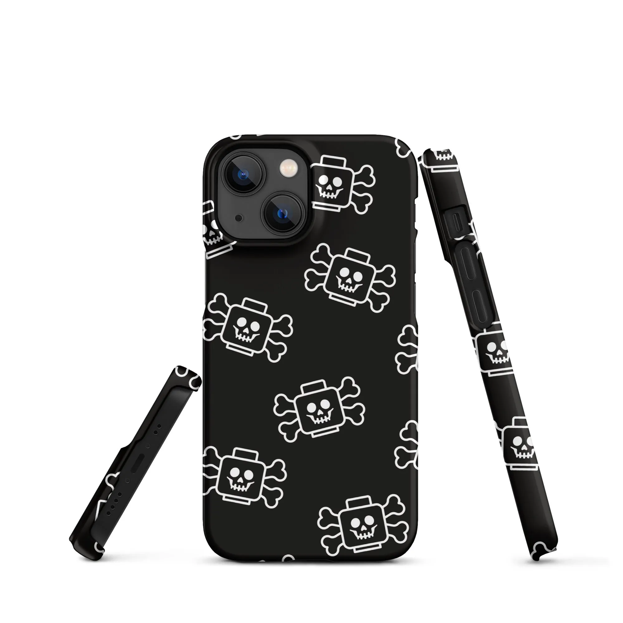 Skeleton Skull Crossbones Pirate Minifigure Brick Head Snap case for iPhone®