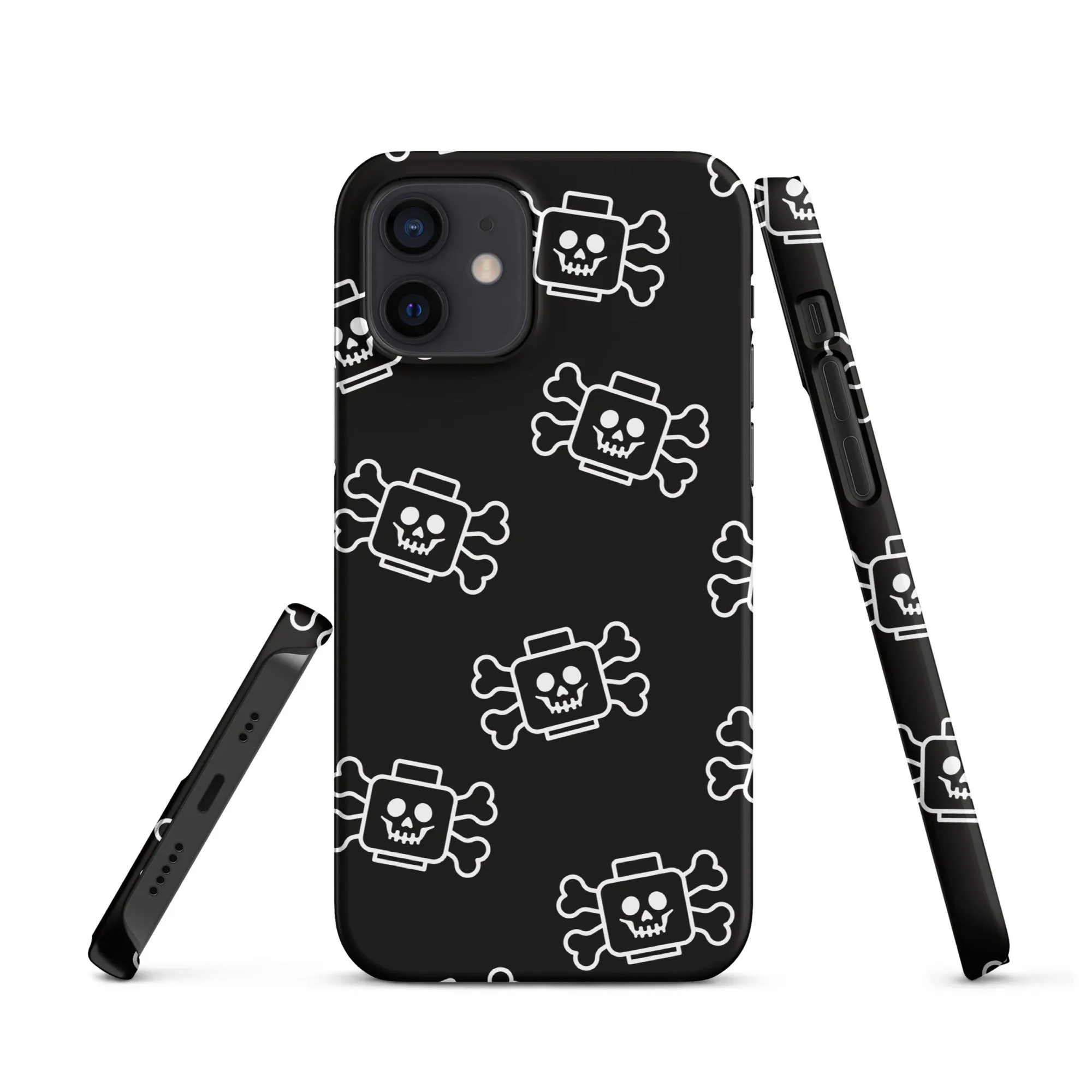 Skeleton Skull Crossbones Pirate Minifigure Brick Head Snap case for iPhone®