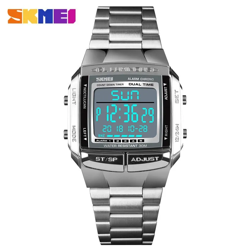 SKMEI Military Sports Watches Waterproof Mens Watches Top Brand Luxury Clock Electronic LED Digital Watch Men Relogio Masculino