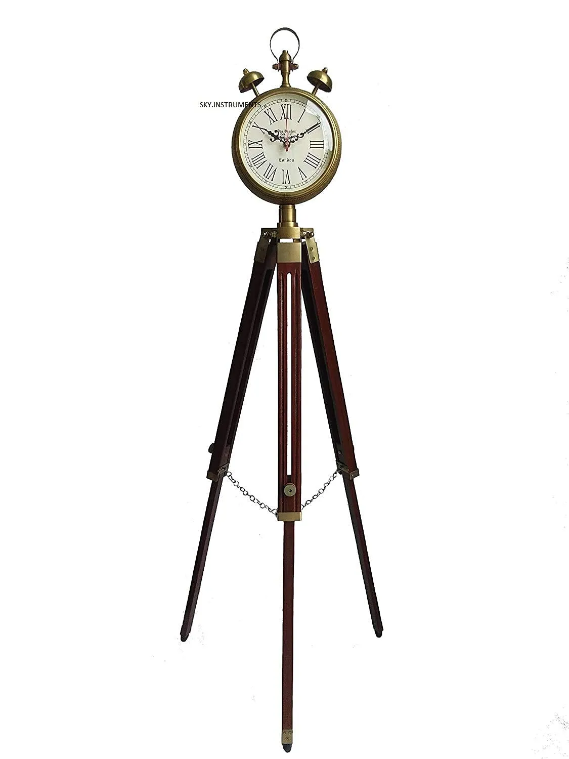 Sky Instruments 46 inch Two Bell Clock On Tripod Adjustable Stand