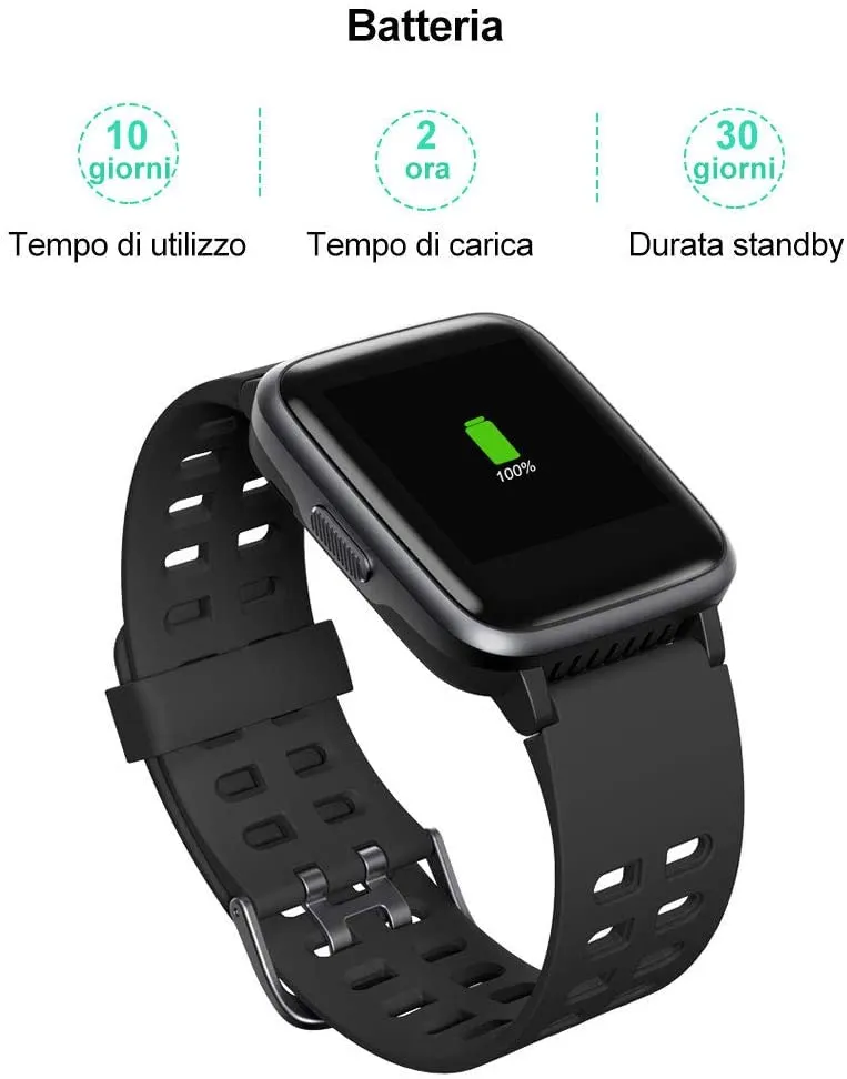 SmartWatch Orologio Fitness Uomo Donna Cardiofrequenzimetro IP68 Smart Watch Da Polso Contapassi Smartband Activity Tracker Per Android IOS