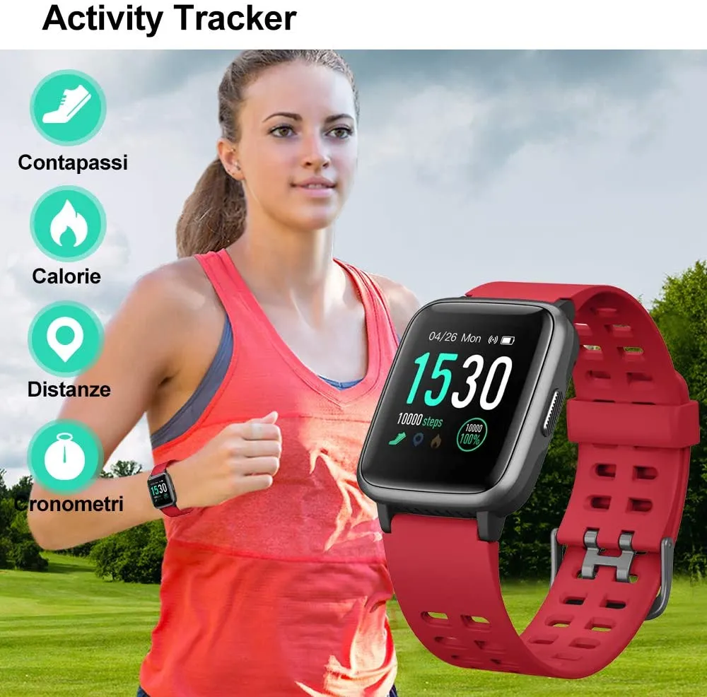 SmartWatch Orologio Fitness Uomo Donna Cardiofrequenzimetro IP68 Smart Watch Da Polso Contapassi Smartband Activity Tracker Per Android IOS