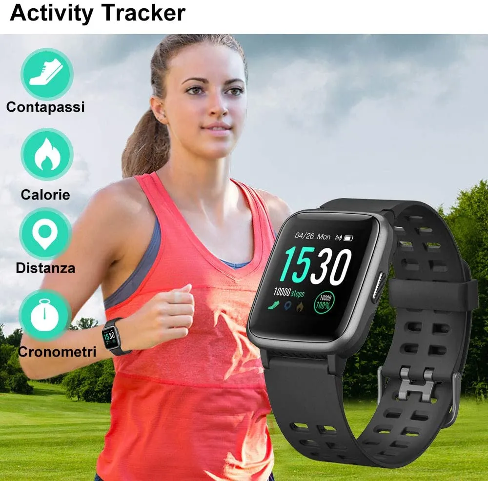 SmartWatch Orologio Fitness Uomo Donna Cardiofrequenzimetro IP68 Smart Watch Da Polso Contapassi Smartband Activity Tracker Per Android IOS