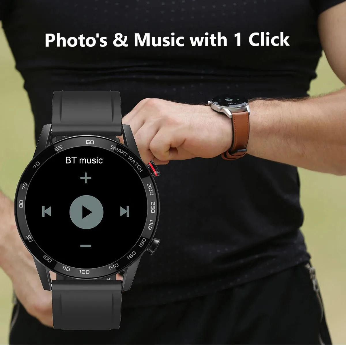 SMAXPLUS RISE™ Men's Smartwatch: Blood/Heart Monitor, Fitness Tracker, Bluetooth Calling