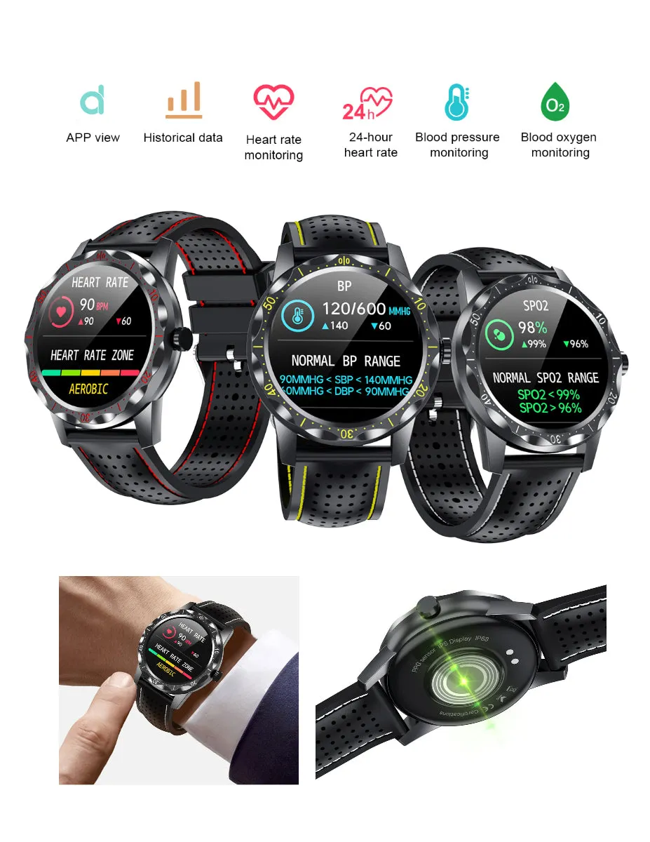 SMAXPro Sky ™ Men's Smartwatch - Bluetooth 5.0, Fitness Tracker, Blood/Heart Monitor, Phone Sync