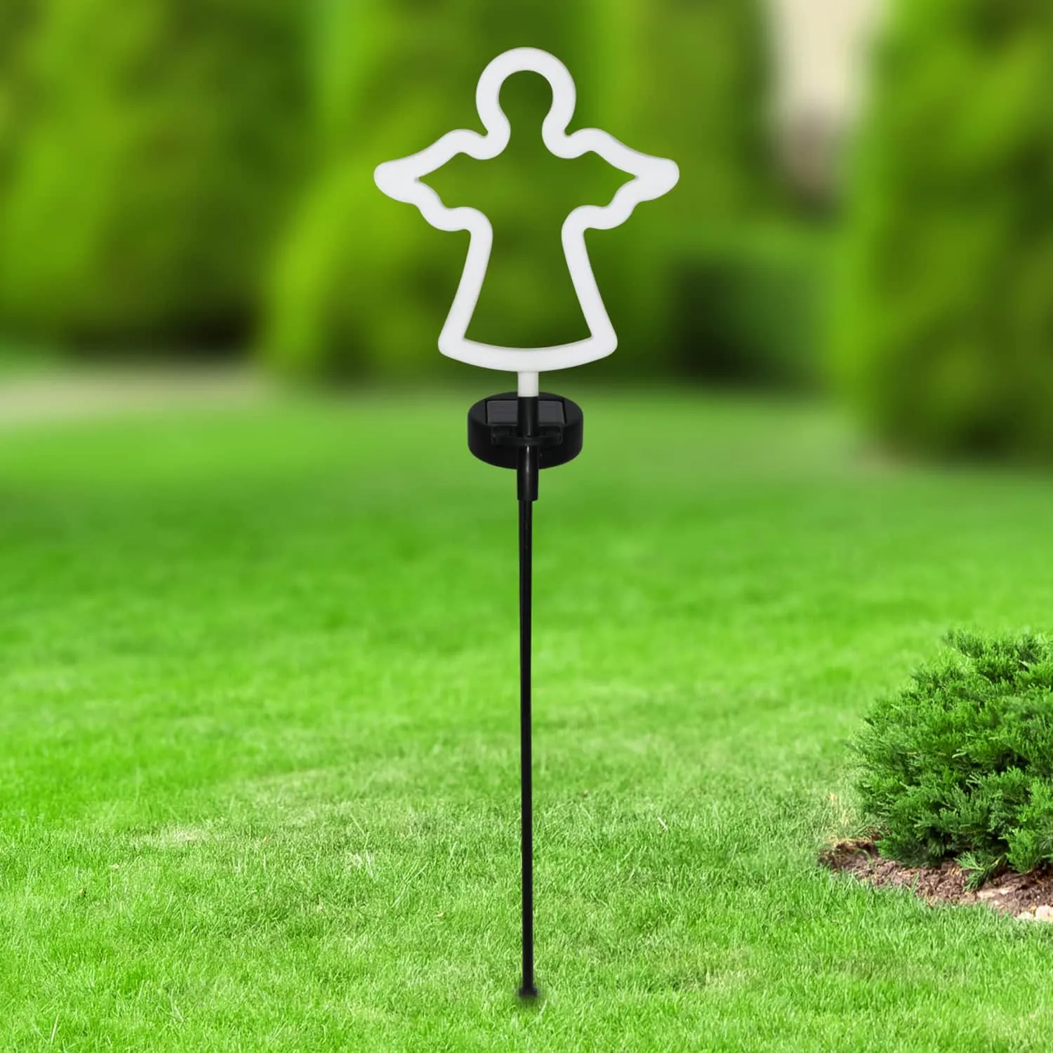 Solar Angel Outline Garden Stake, 6 by 34.5 Inches