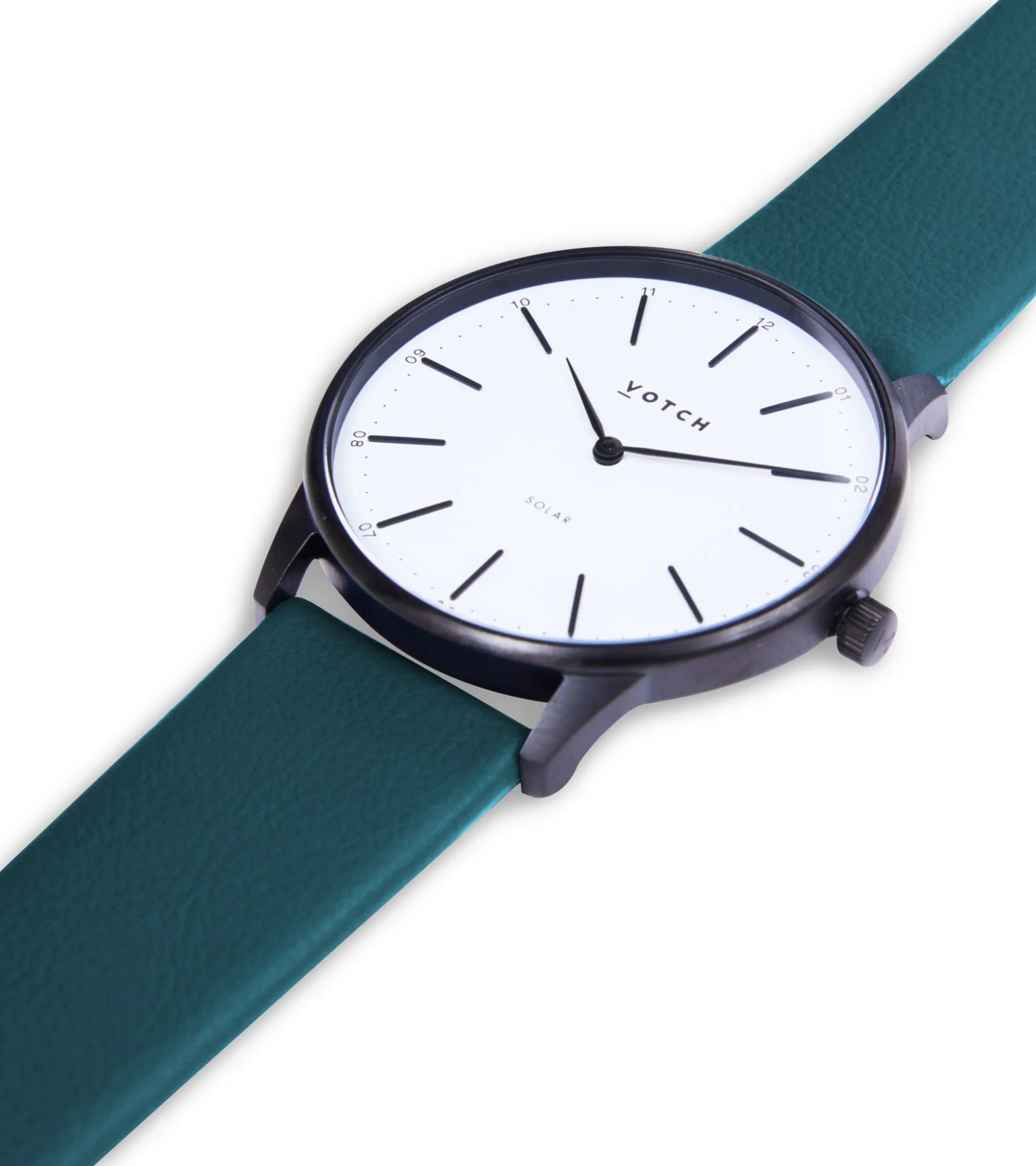 Solar Classic Appleskin Vegan Leather Watch | Black & Forest Green