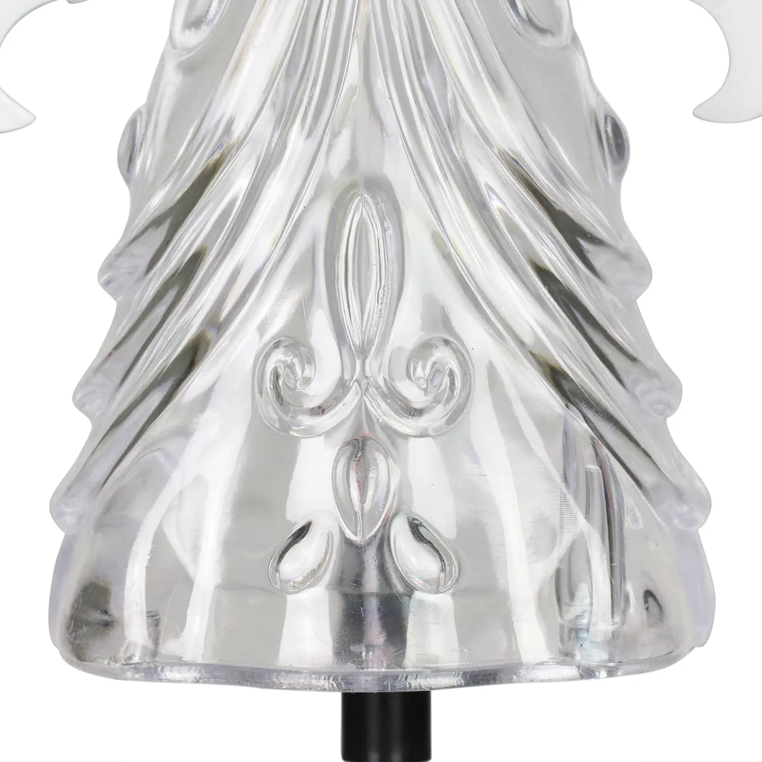 Solar Clear White Acrylic Angel Stake with 13 LEDs, 6 Inch Body Size