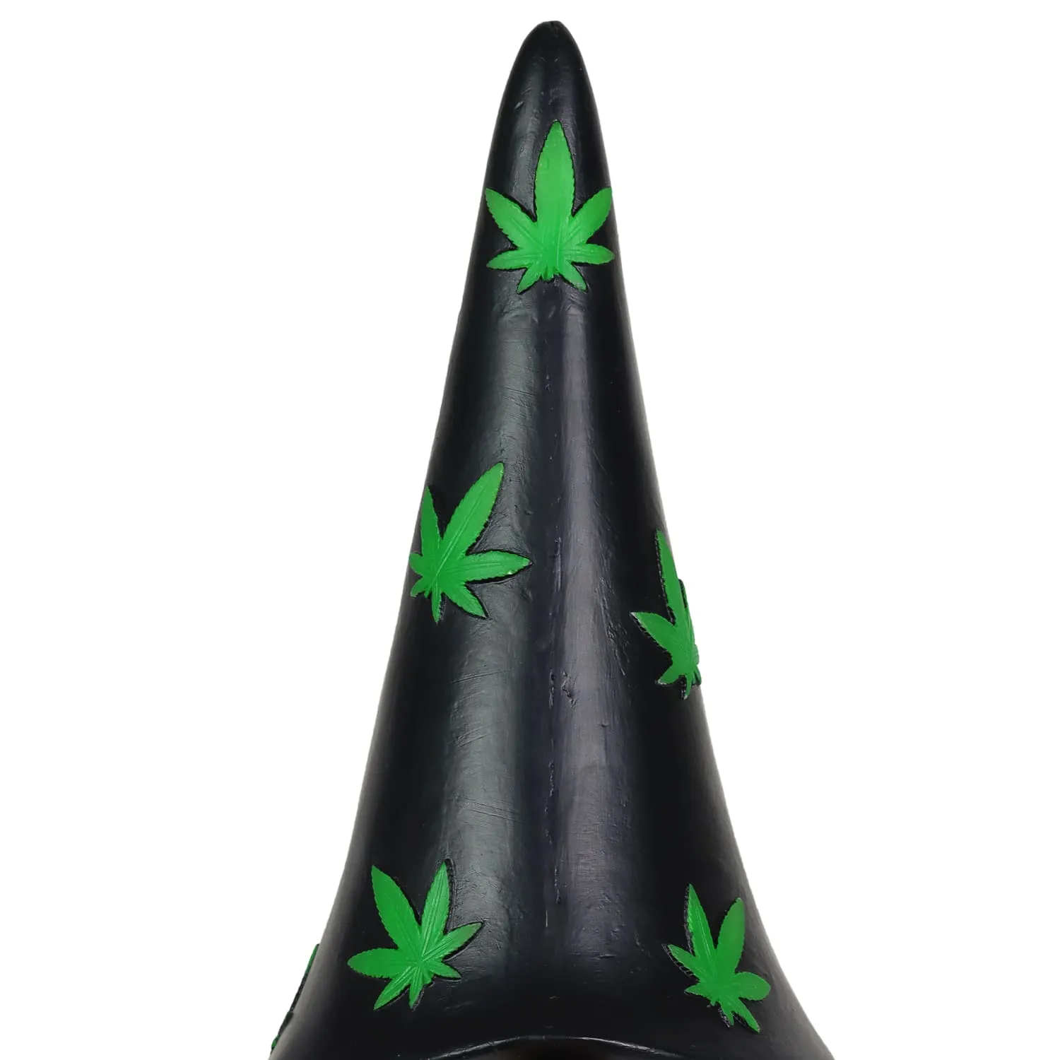 Solar Hand Painted Good Time Marijuana Leaf Hat Garden Gnome Statue, 6 by 12.5 Inches