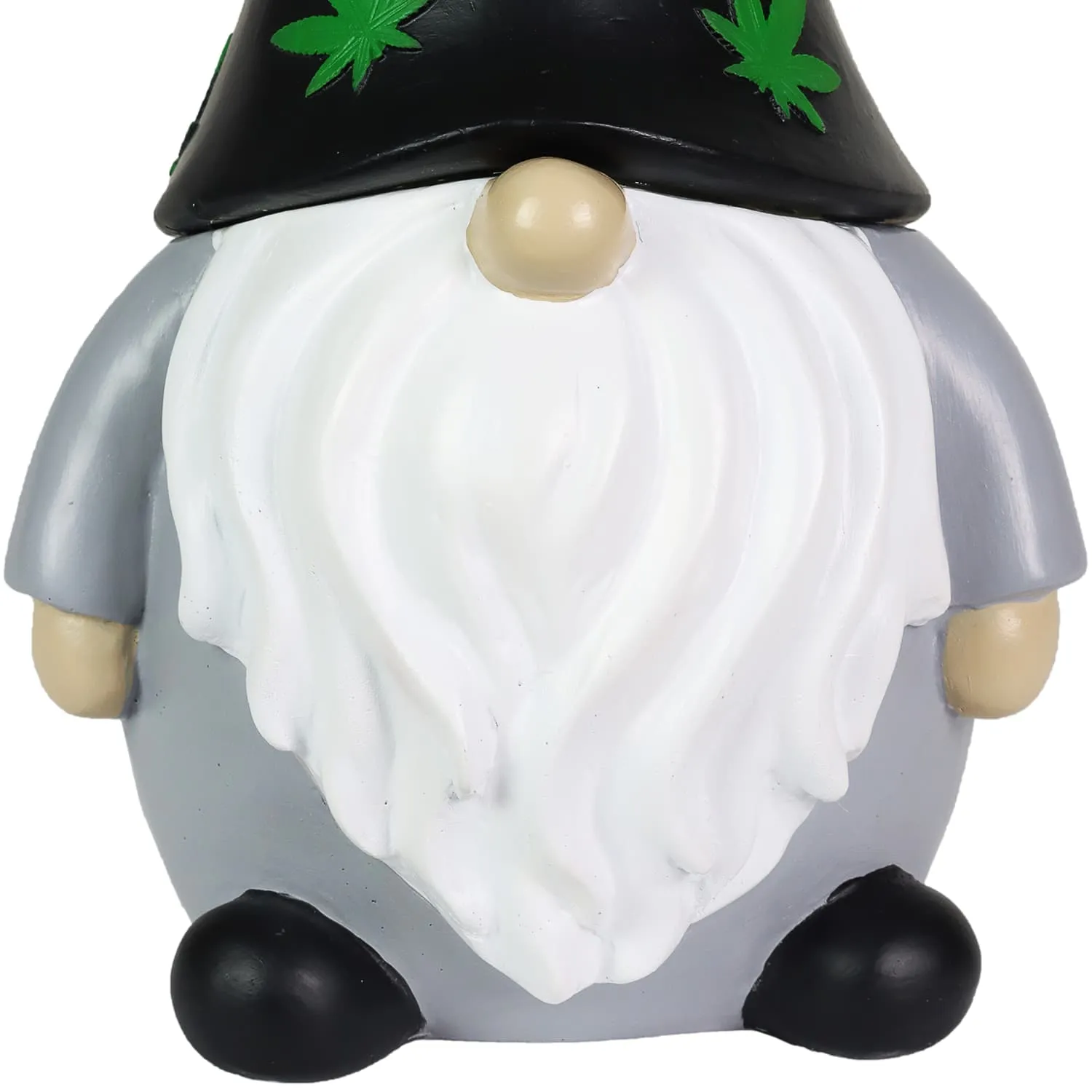 Solar Hand Painted Good Time Marijuana Leaf Hat Garden Gnome Statue, 6 by 12.5 Inches