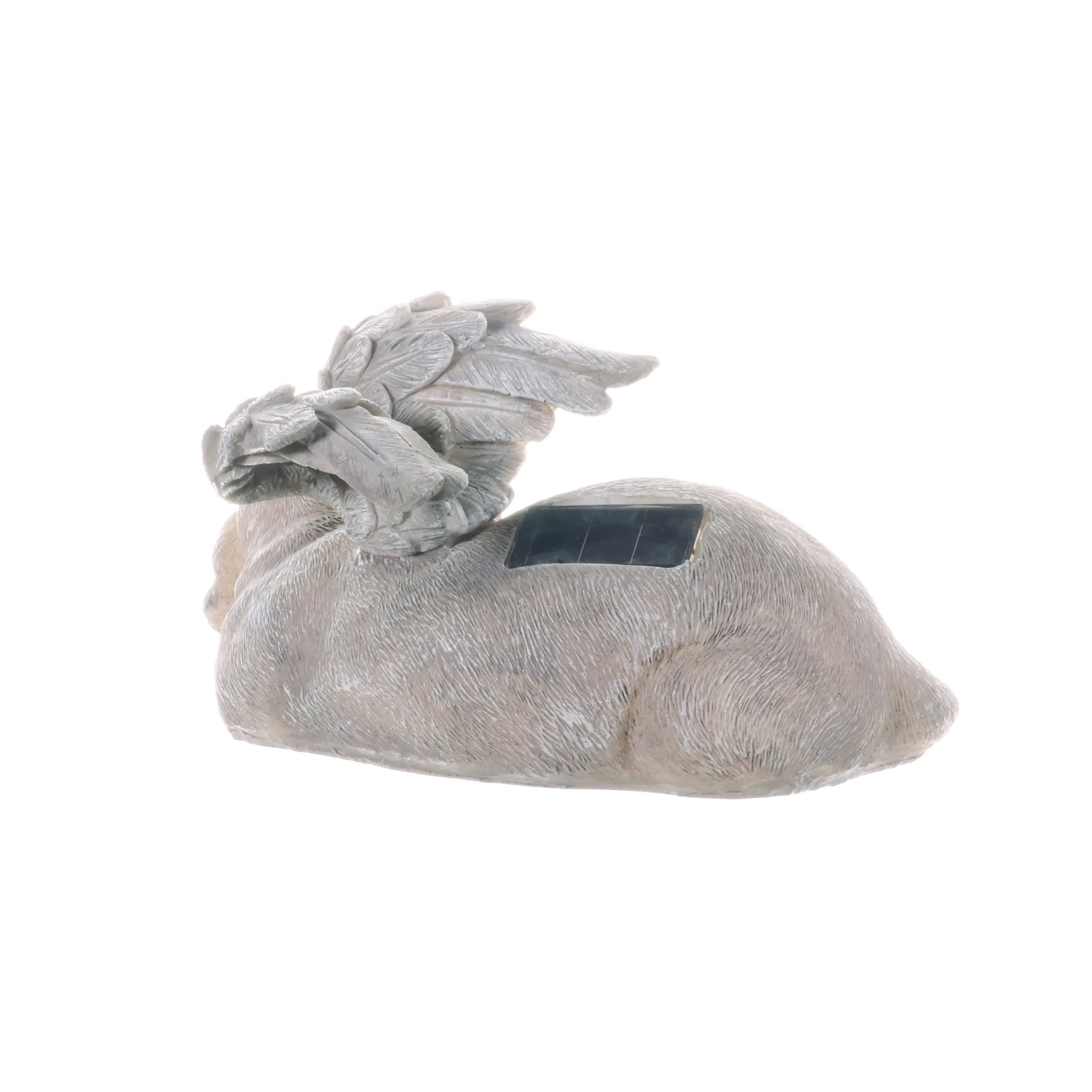 Solar Sleeping Dog Angel Memorial Statue, 12 by 6.5 Inches