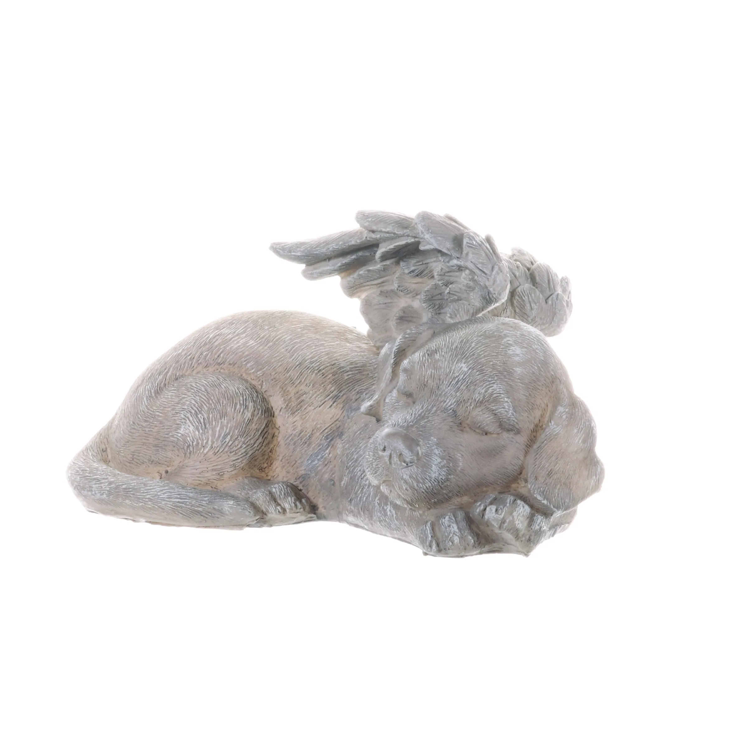 Solar Sleeping Dog Angel Memorial Statue, 12 by 6.5 Inches