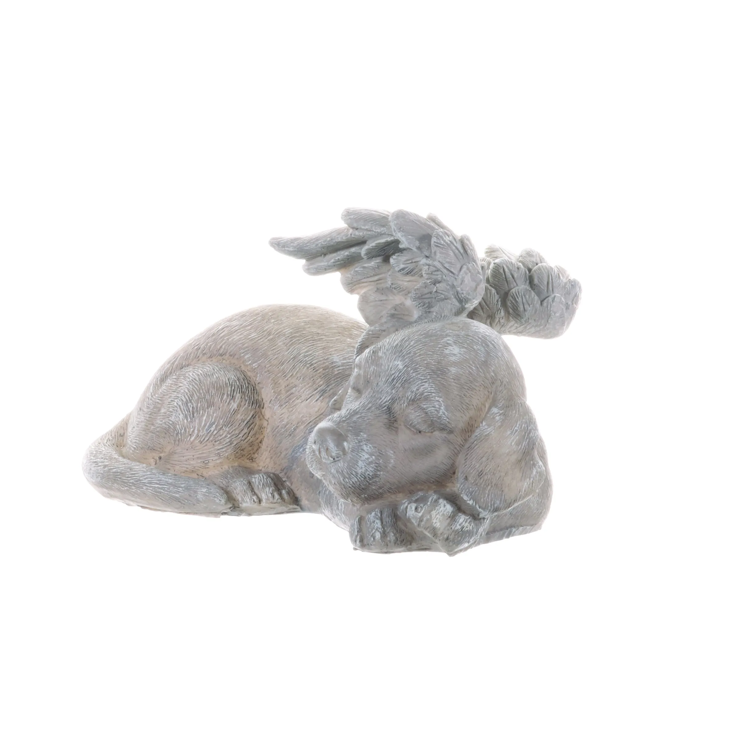 Solar Sleeping Dog Angel Memorial Statue, 12 by 6.5 Inches