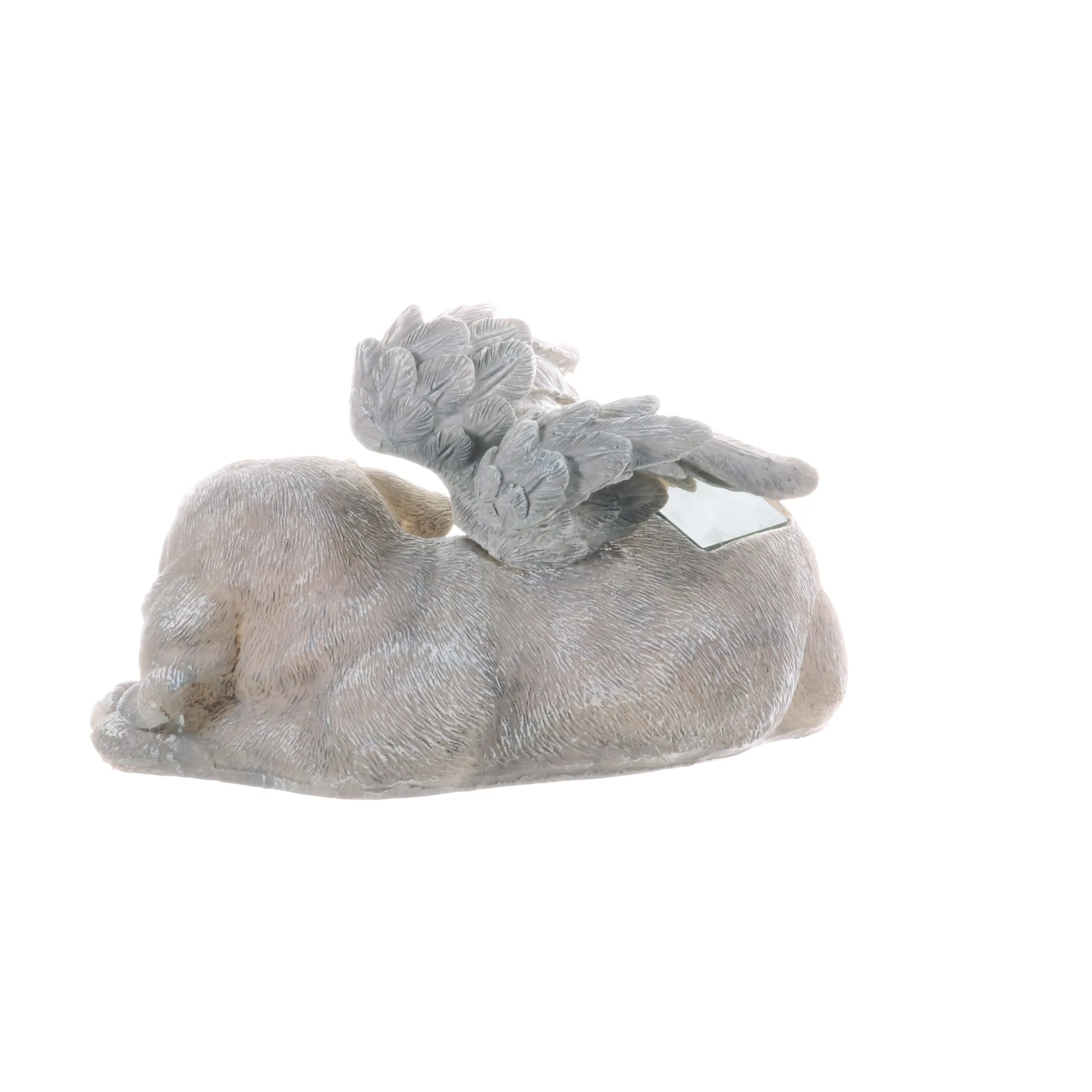 Solar Sleeping Dog Angel Memorial Statue, 12 by 6.5 Inches