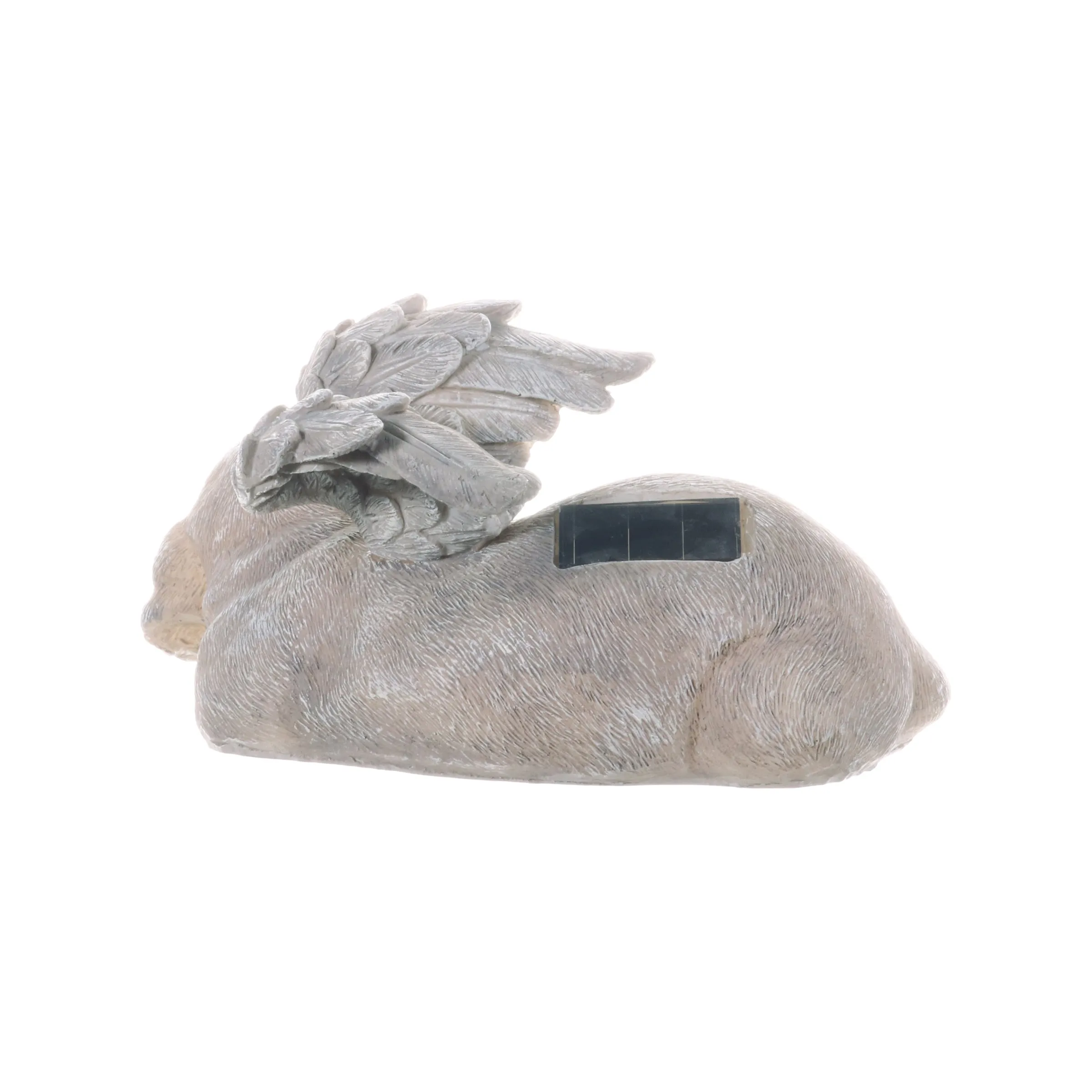 Solar Sleeping Dog Angel Memorial Statue, 12 by 6.5 Inches