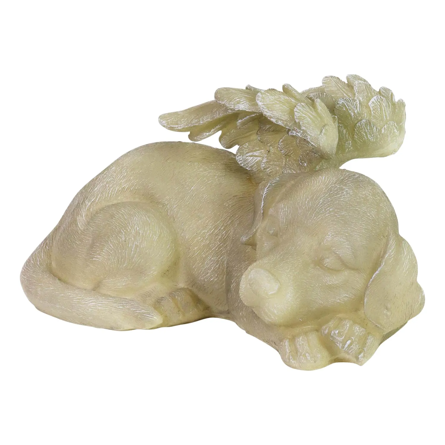 Solar Sleeping Dog Angel Memorial Statue, 12 by 6.5 Inches