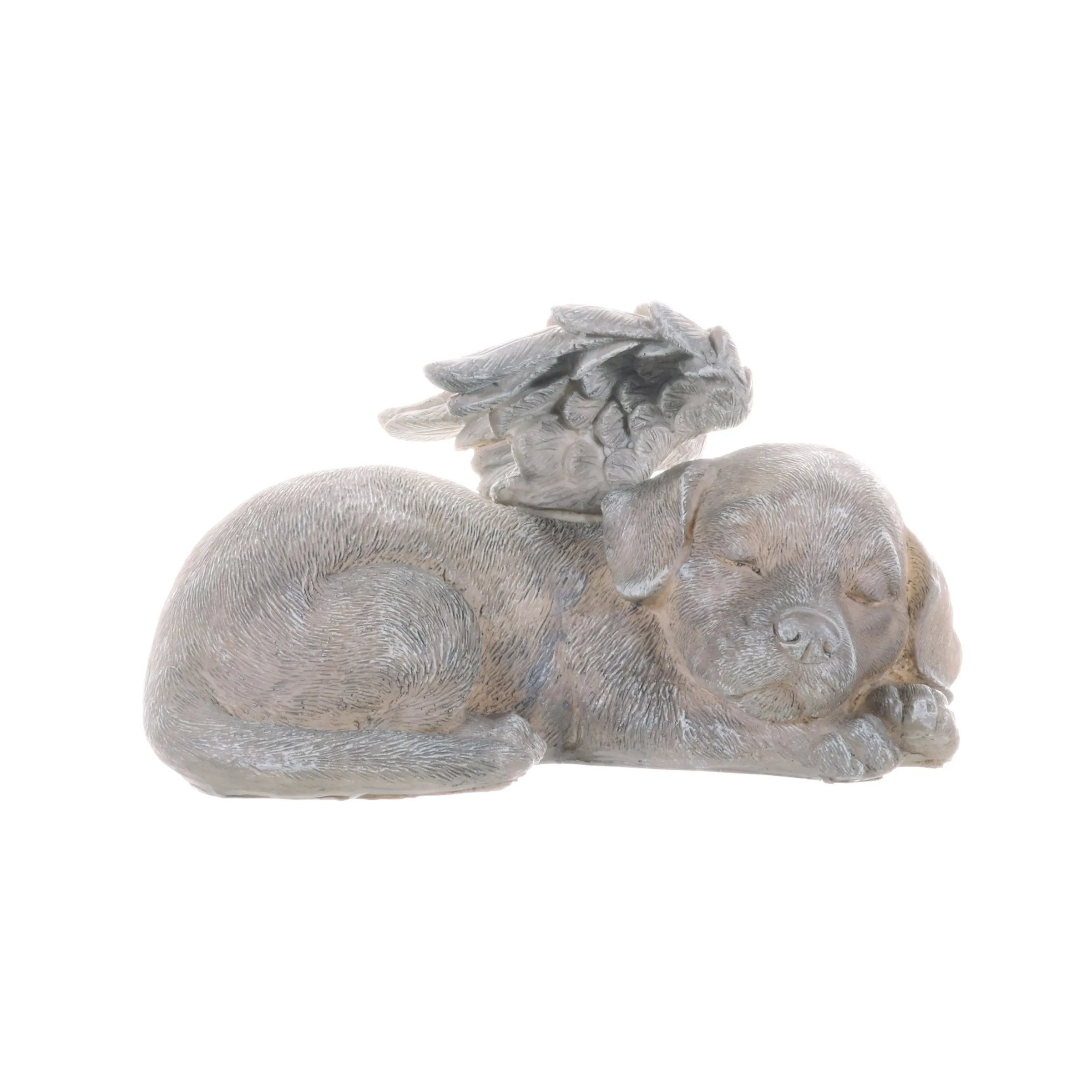 Solar Sleeping Dog Angel Memorial Statue, 12 by 6.5 Inches