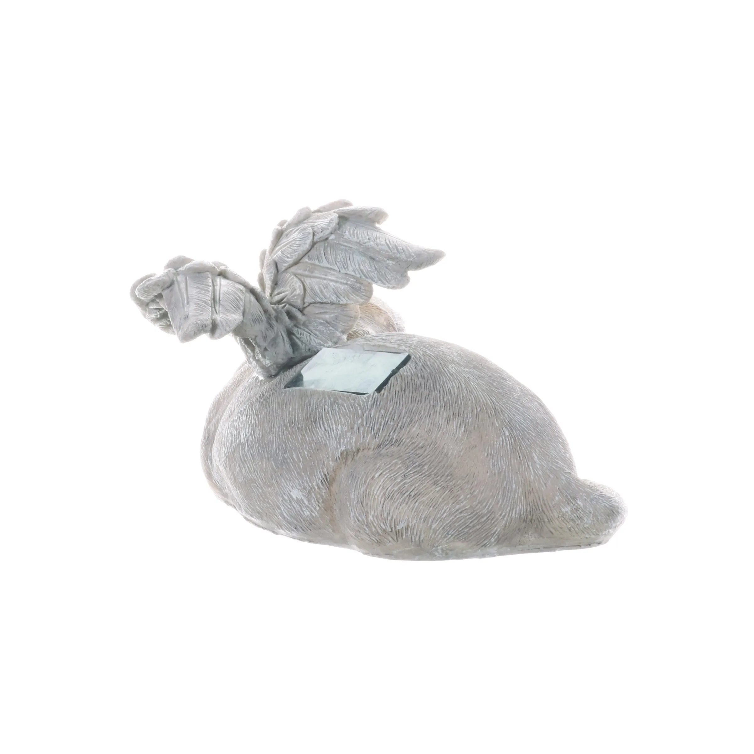 Solar Sleeping Dog Angel Memorial Statue, 12 by 6.5 Inches