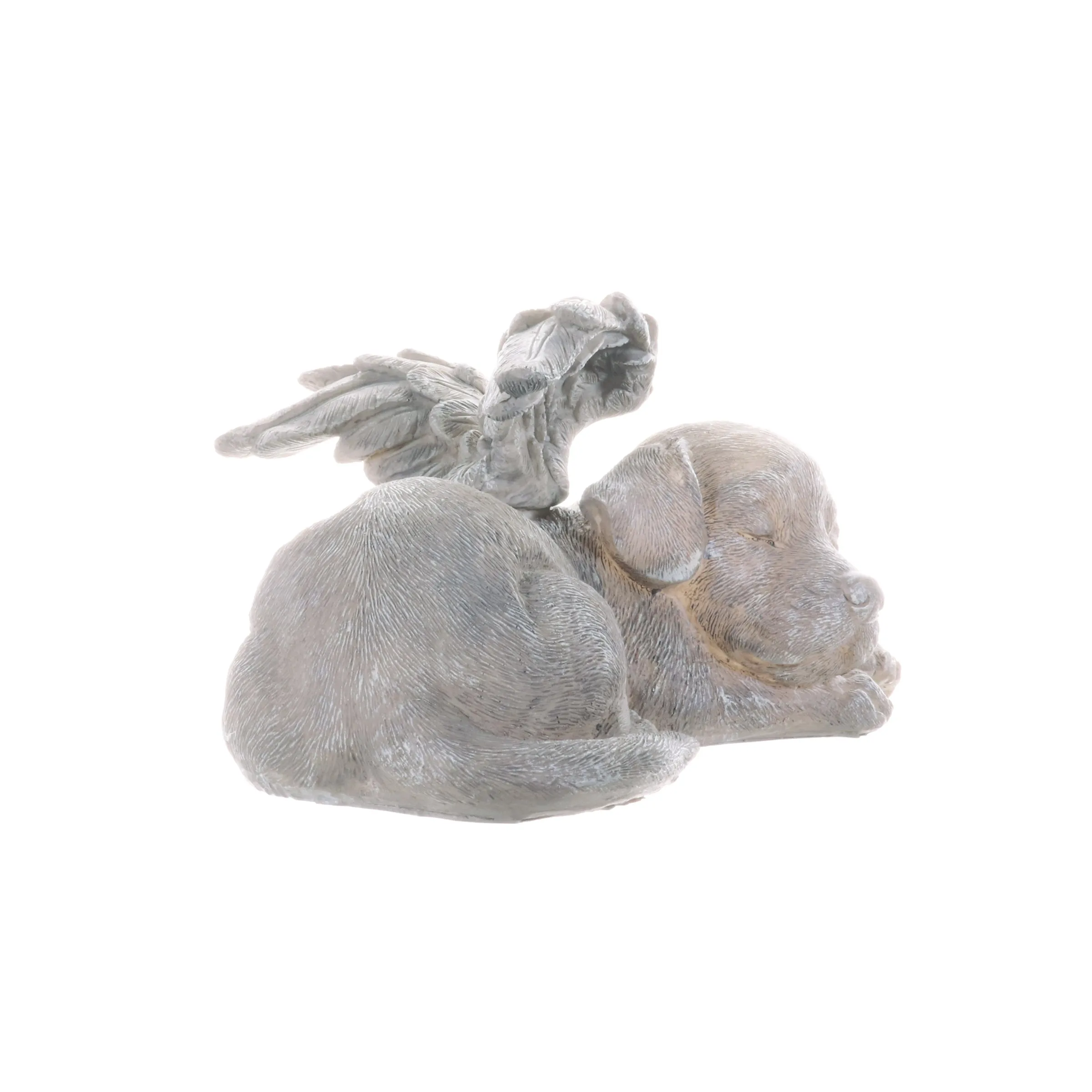 Solar Sleeping Dog Angel Memorial Statue, 12 by 6.5 Inches