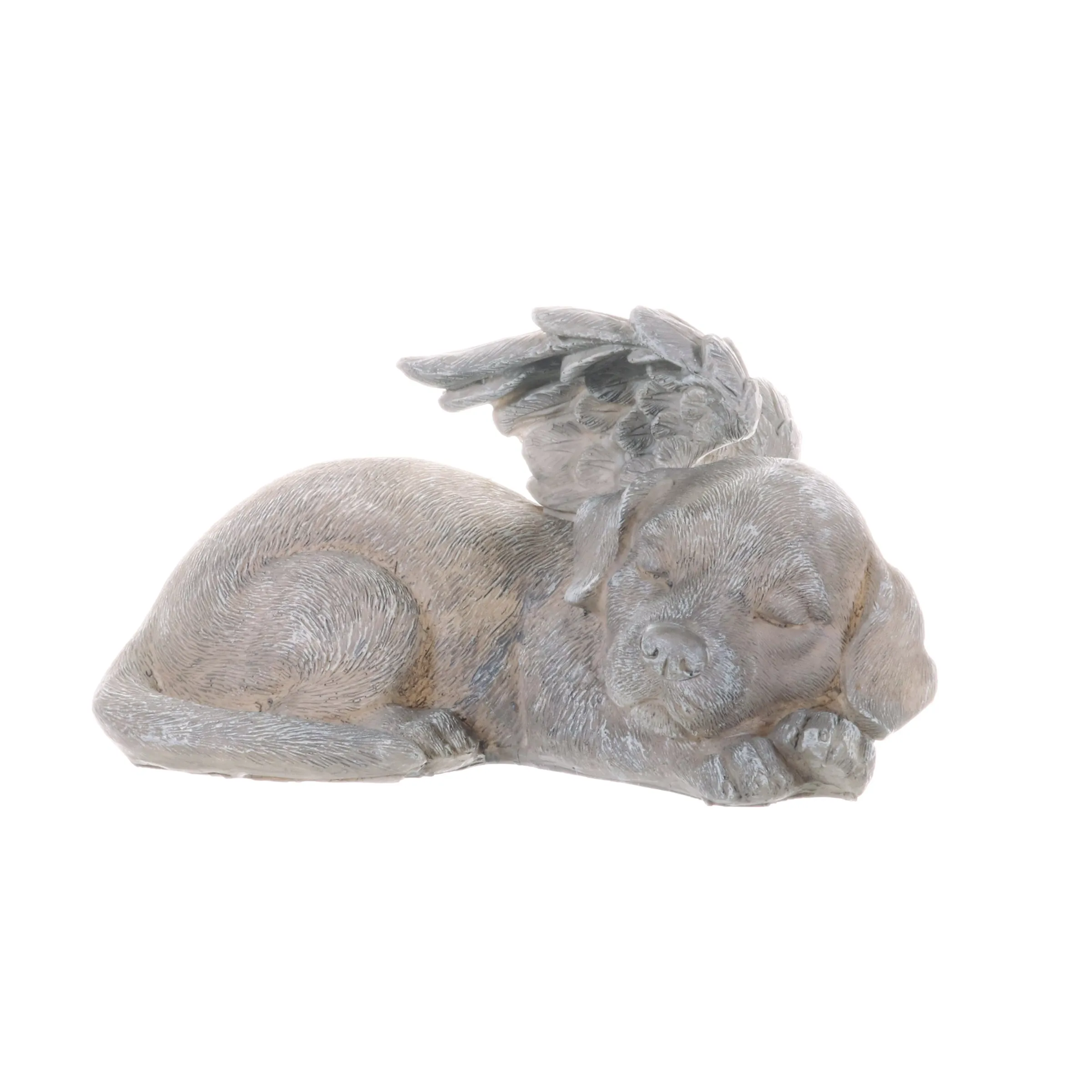 Solar Sleeping Dog Angel Memorial Statue, 12 by 6.5 Inches