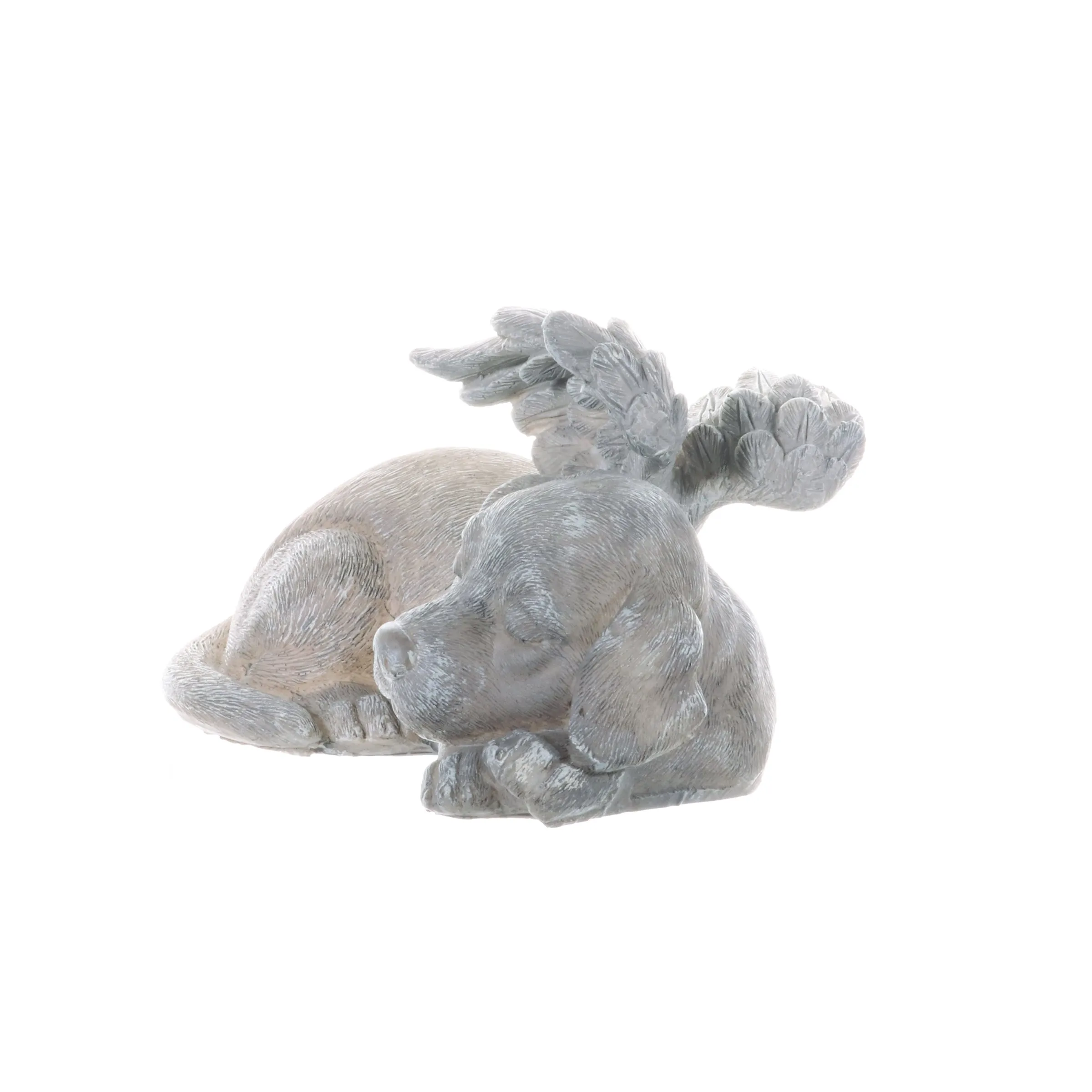 Solar Sleeping Dog Angel Memorial Statue, 12 by 6.5 Inches